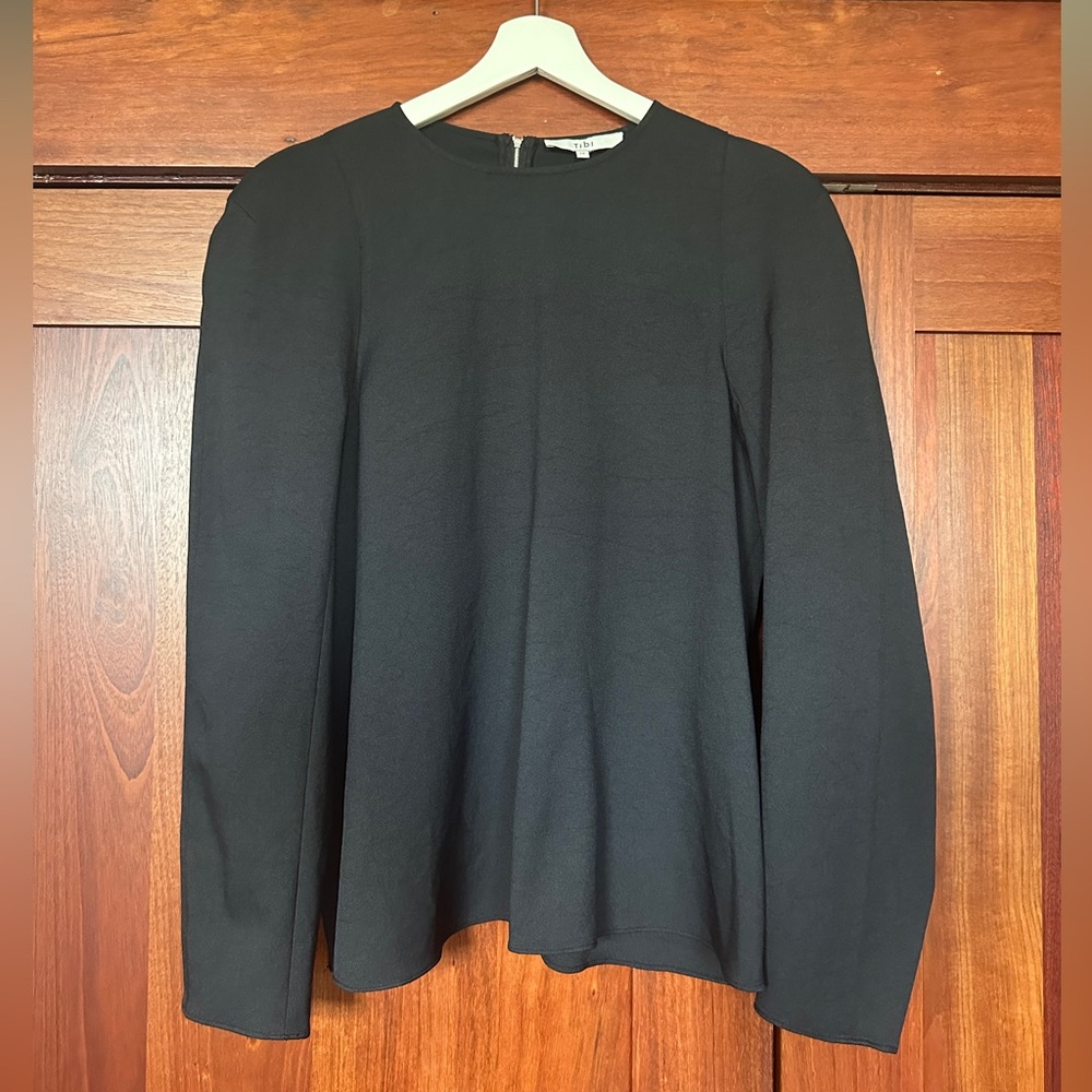 Tibi Chalky Drape Sculpted Sleeve Top